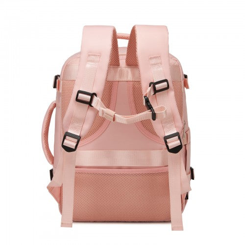BPK2601- Kono Cabin Travel Backpack 40×20×30 cm – Water-Resistant, Multi-Compartment, Padded Laptop, Anti-Theft, Carry-On Tote - Pink | Neil's Luggage Store