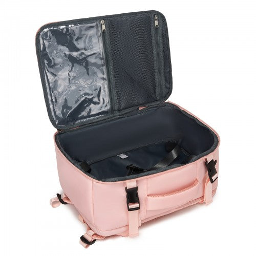 BPK2601- Kono Cabin Travel Backpack 40×20×30 cm – Water-Resistant, Multi-Compartment, Padded Laptop, Anti-Theft, Carry-On Tote - Pink | Neil's Luggage Store