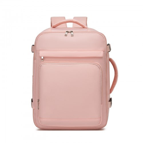 BPK2601- Kono Cabin Travel Backpack 40×20×30 cm – Water-Resistant, Multi-Compartment, Padded Laptop, Anti-Theft, Carry-On Tote - Pink | Neil's Luggage Store