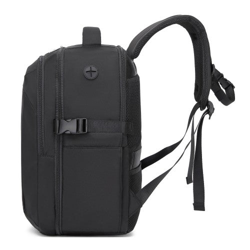 BPK2602- Kono Cabin Approved Carry On Backpack 40×30×20cm, Water Resistant 15.6 Inch Laptop Travel Rucksack with Dry-wet Separation Pouch - Black | Neil's Luggage Store