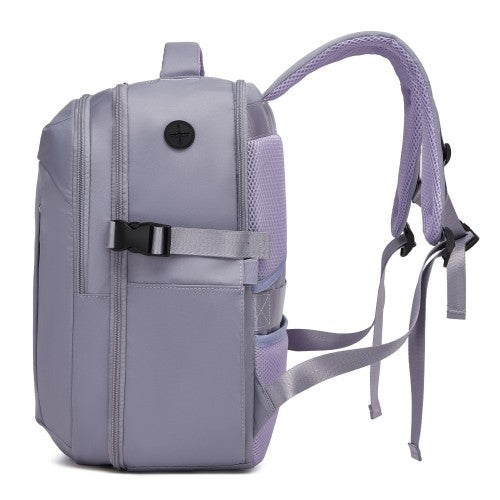 BPK2602- Kono Cabin Approved Carry On Backpack 40×30×20cm, Water Resistant 15.6 Inch Laptop Travel Rucksack with Dry-wet Separation Pouch - Purple | Neil's Luggage Store