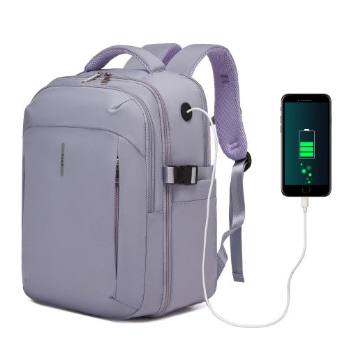 BPK2602- Kono Cabin Approved Carry On Backpack 40×30×20cm, Water Resistant 15.6 Inch Laptop Travel Rucksack with Dry-wet Separation Pouch - Purple | Neil's Luggage Store