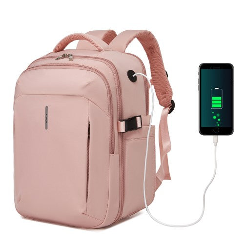 BPK2602- Kono Cabin Approved Carry On Backpack 40×30×20cm, Water Resistant 15.6 Inch Laptop Travel Rucksack with Dry-wet Separation Pouch - Pink | Neil's Luggage Store