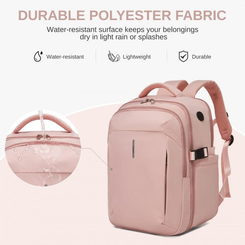 BPK2602- Kono Cabin Approved Carry On Backpack 40×30×20cm, Water Resistant 15.6 Inch Laptop Travel Rucksack with Dry-wet Separation Pouch - Pink | Neil's Luggage Store