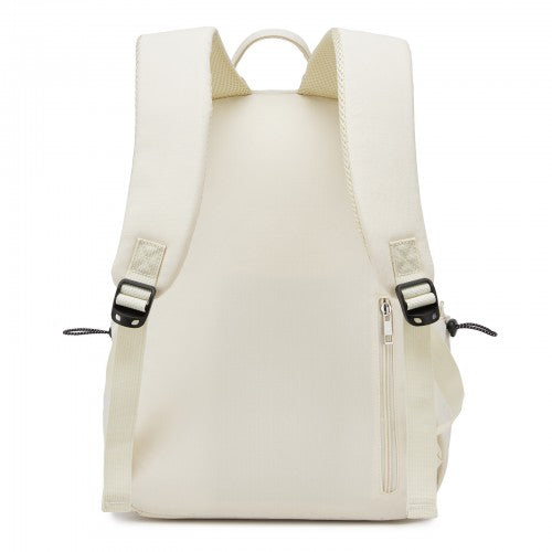 BPK2606 - KONO Stylish Solid-Color Casual Backpack for School and Weekend Trips with Multi-Pocket Storage - Beige | Neil's Luggage Store