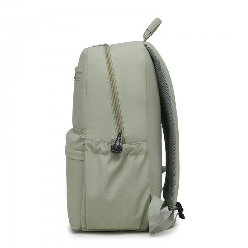 BPK2606 - KONO Stylish Solid-Color Casual Backpack for School and Weekend Trips with Multi-Pocket Storage - Green | Neil's Luggage Store