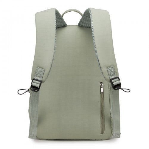 BPK2606 - KONO Stylish Solid-Color Casual Backpack for School and Weekend Trips with Multi-Pocket Storage - Green | Neil's Luggage Store