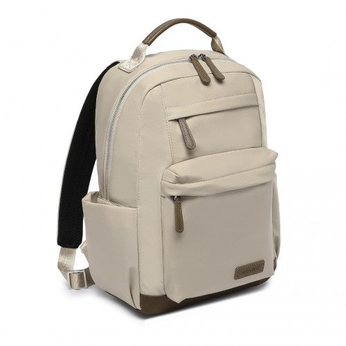 Miss Lulu Stylish Backpack With Laptop Sleeve And Multiple Pockets Beige Brown | Neil's Luggage Store