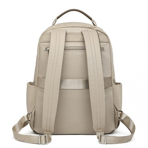 Miss Lulu Stylish Backpack With Laptop Sleeve And Multiple Pockets Beige Brown | Neil's Luggage Store