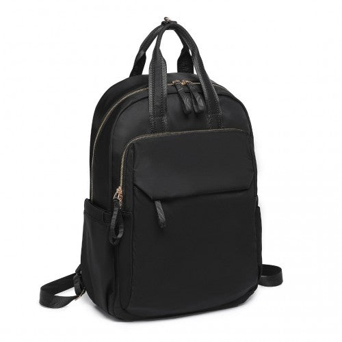 BPM2439 - Miss Lulu Versatile Stylish Backpack with Laptop Compartment and Trolley Strap - Black
