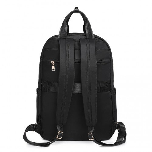 BPM2439 - Miss Lulu Versatile Stylish Backpack with Laptop Compartment and Trolley Strap - Black