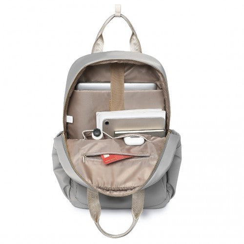BPM2439 - Miss Lulu Versatile Stylish Backpack with Laptop Compartment and Trolley Strap - Grey