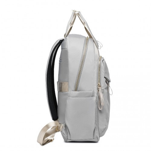 BPM2439 - Miss Lulu Versatile Stylish Backpack with Laptop Compartment and Trolley Strap - Grey