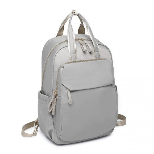 BPM2439 - Miss Lulu Versatile Stylish Backpack with Laptop Compartment and Trolley Strap - Grey