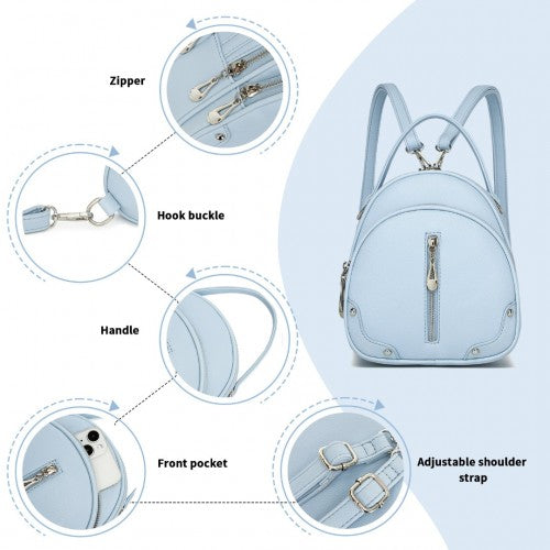 Miss Lulu Convertible Mini Backpack PU Leather 3in1 Crossbody Blue | Neil's Luggage Store