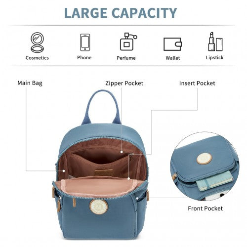 Miss Lulu 3 In 1 Convertible Backpack With Removable Long Strap Blue | Neil's Luggage Store