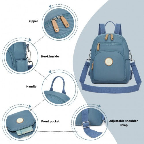 Miss Lulu 3 In 1 Convertible Backpack With Removable Long Strap Blue | Neil's Luggage Store