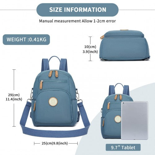 Miss Lulu 3 In 1 Convertible Backpack With Removable Long Strap Blue | Neil's Luggage Store