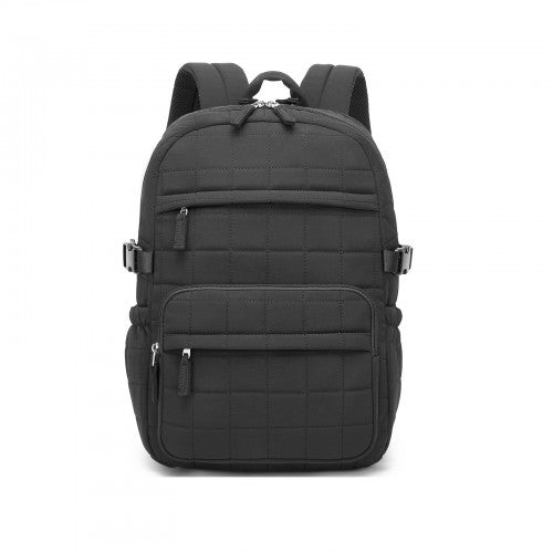Miss Lulu Quilted Lightweight Backpack Underseat Carry On Black 15.6 Notebook | Neil's Luggage Store