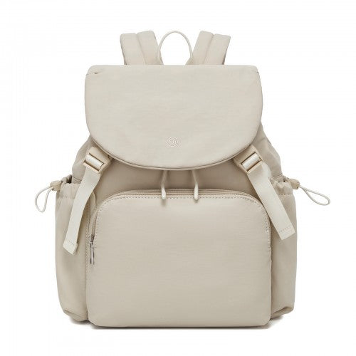 BPM2610 - Miss Lulu Lightweight Nylon Drawstring Backpack – Casual Daily Rucksack with 13 Inch Laptop Sleeve for Travel & Commute - Beige | Neil's Luggage Store