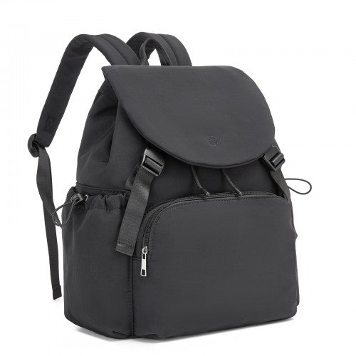 BPM2610 - Miss Lulu Lightweight Nylon Drawstring Backpack – Casual Daily Rucksack with 13 Inch Laptop Sleeve for Travel & Commute - Black | Neil's Luggage Store