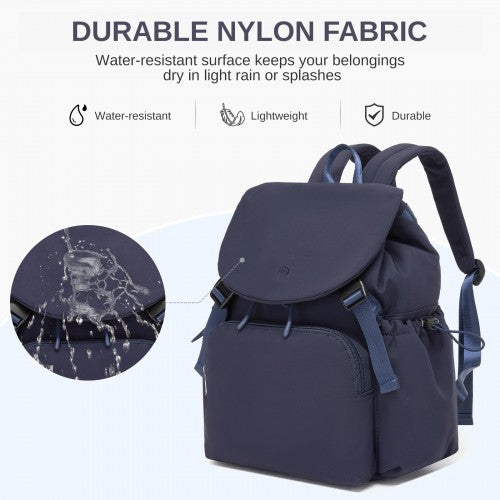 BPM2610 - Miss Lulu Lightweight Nylon Drawstring Backpack – Casual Daily Rucksack with 13 Inch Laptop Sleeve for Travel & Commute - Navy | Neil's Luggage Store