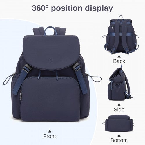 BPM2610 - Miss Lulu Lightweight Nylon Drawstring Backpack – Casual Daily Rucksack with 13 Inch Laptop Sleeve for Travel & Commute - Navy | Neil's Luggage Store
