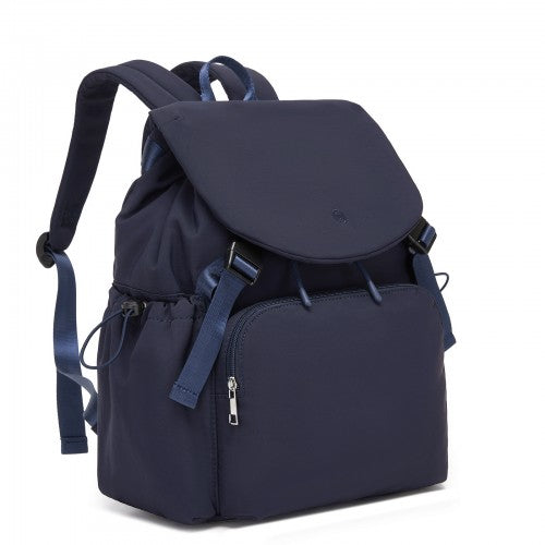 BPM2610 - Miss Lulu Lightweight Nylon Drawstring Backpack – Casual Daily Rucksack with 13 Inch Laptop Sleeve for Travel & Commute - Navy | Neil's Luggage Store
