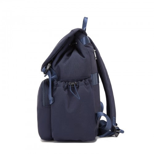 BPM2610 - Miss Lulu Lightweight Nylon Drawstring Backpack – Casual Daily Rucksack with 13 Inch Laptop Sleeve for Travel & Commute - Navy | Neil's Luggage Store