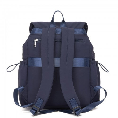 BPM2610 - Miss Lulu Lightweight Nylon Drawstring Backpack – Casual Daily Rucksack with 13 Inch Laptop Sleeve for Travel & Commute - Navy | Neil's Luggage Store