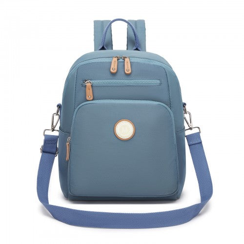 Miss Lulu Womens Water Resistant Nylon Backpack Convertible Crossbody Blue | Neil's Luggage Store