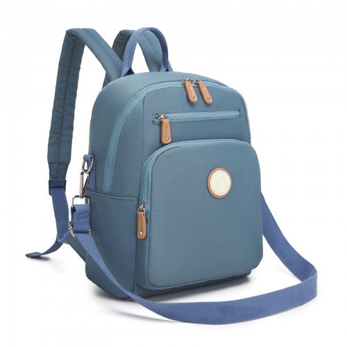 Miss Lulu Womens Water Resistant Nylon Backpack Convertible Crossbody Blue | Neil's Luggage Store