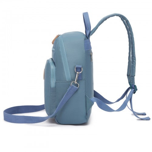 Miss Lulu Womens Water Resistant Nylon Backpack Convertible Crossbody Blue | Neil's Luggage Store