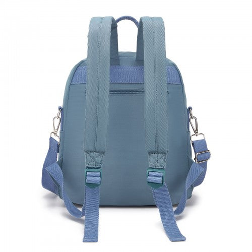 Miss Lulu Womens Water Resistant Nylon Backpack Convertible Crossbody Blue | Neil's Luggage Store