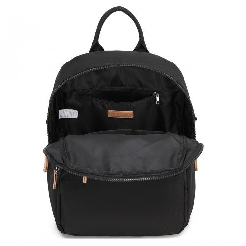 Miss Lulu Womens Backpack Water Resistant Nylon Convertible Crossbody Black | Neil's Luggage Store