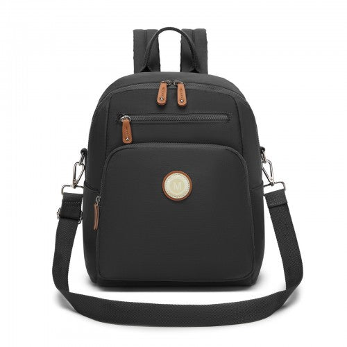 Miss Lulu Womens Backpack Water Resistant Nylon Convertible Crossbody Black | Neil's Luggage Store