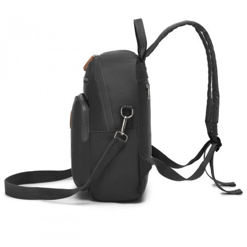 Miss Lulu Womens Backpack Water Resistant Nylon Convertible Crossbody Black | Neil's Luggage Store