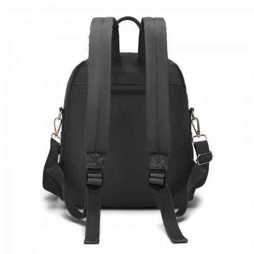 Miss Lulu Womens Backpack Water Resistant Nylon Convertible Crossbody Black | Neil's Luggage Store