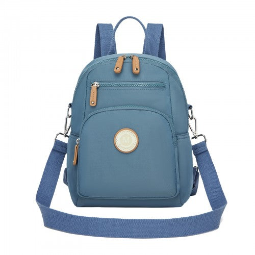 BPM2651 - Miss Lulu 3-in-1 Convertible Backpack with Removable Long Strap - Wear as Backpack, Shoulder or Crossbody Bag - Blue | Neil's Luggage Store