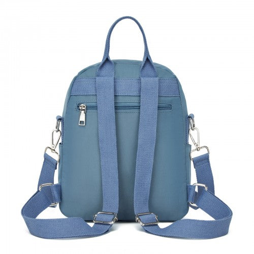 BPM2651 - Miss Lulu 3-in-1 Convertible Backpack with Removable Long Strap - Wear as Backpack, Shoulder or Crossbody Bag - Blue | Neil's Luggage Store