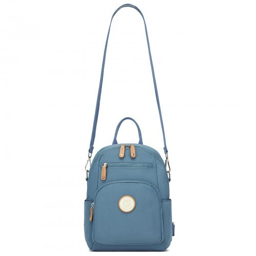 BPM2651 - Miss Lulu 3-in-1 Convertible Backpack with Removable Long Strap - Wear as Backpack, Shoulder or Crossbody Bag - Blue | Neil's Luggage Store