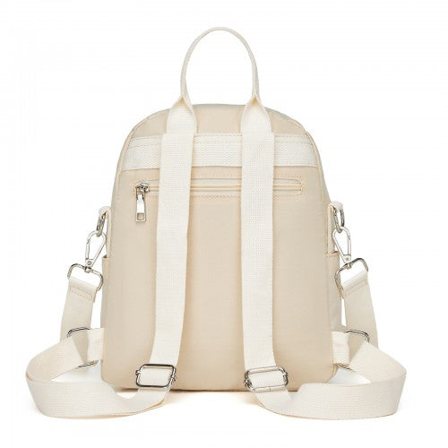 BPM2651 - Miss Lulu 3-in-1 Convertible Backpack with Removable Long Strap - Wear as Backpack, Shoulder or Crossbody Bag - Beige | Neil's Luggage Store