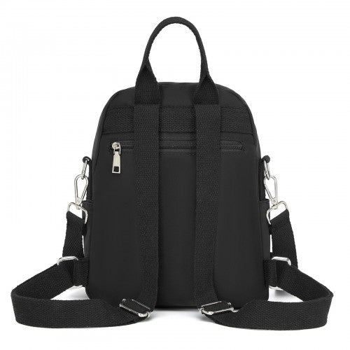 BPM2651 - Miss Lulu 3-in-1 Convertible Backpack with Removable Long Strap - Wear as Backpack, Shoulder or Crossbody Bag - Black | Neil's Luggage Store