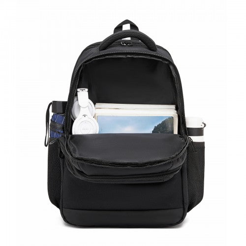 BPN2607 - Trendy Laptop Backpack,Soft Padded,Practical,Organized Storage,Lightweight 15.6" Notebook Bag for Work, School & Travel - Black