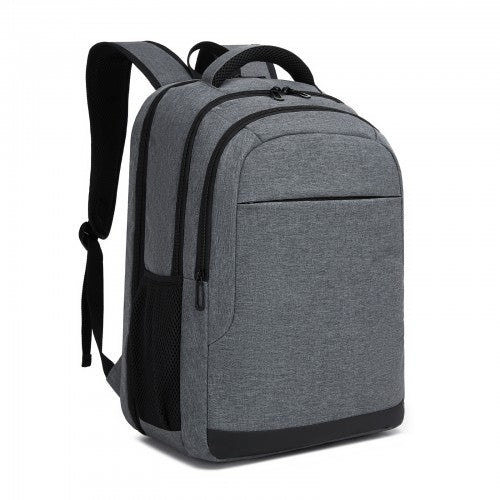 BPN2607 - Trendy Laptop Backpack,Soft Padded,Practical,Organized Storage,Lightweight 15.6" Notebook Bag for Work, School & Travel - Grey | Neil's Luggage Store