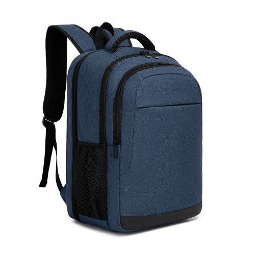 BPN2607 - Trendy Laptop Backpack,Soft Padded,Practical,Organized Storage,Lightweight 15.6" Notebook Bag for Work, School & Travel - Navy | Neil's Luggage Store