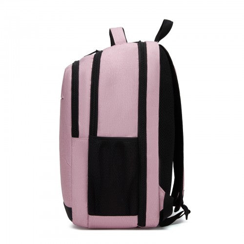 BPN2607 - Trendy Laptop Backpack,Soft Padded,Practical,Organized Storage,Lightweight 15.6" Notebook Bag for Work, School & Travel - Pink | Neil's Luggage Store