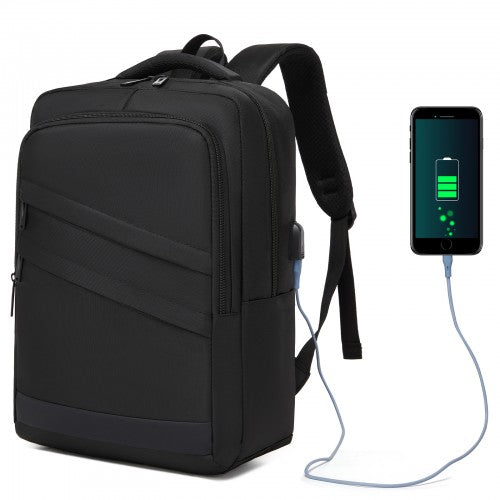 BPS2603 - Premium Laptop Backpack, 15.6 Inch USB Charging Backpack with Padded Laptop Sleeve, Ideal for Work and Commuting - Black | Neil's Luggage Store