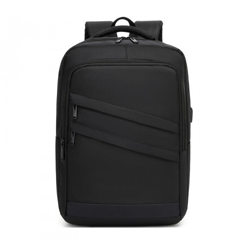 BPS2603 - Premium Laptop Backpack, 15.6 Inch USB Charging Backpack with Padded Laptop Sleeve, Ideal for Work and Commuting - Black