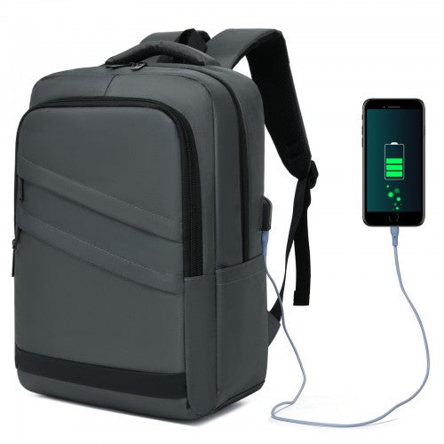 BPS2603 - Premium Laptop Backpack, 15.6 Inch USB Charging Backpack with Padded Laptop Sleeve, Ideal for Work and Commuting - Grey | Neil's Luggage Store